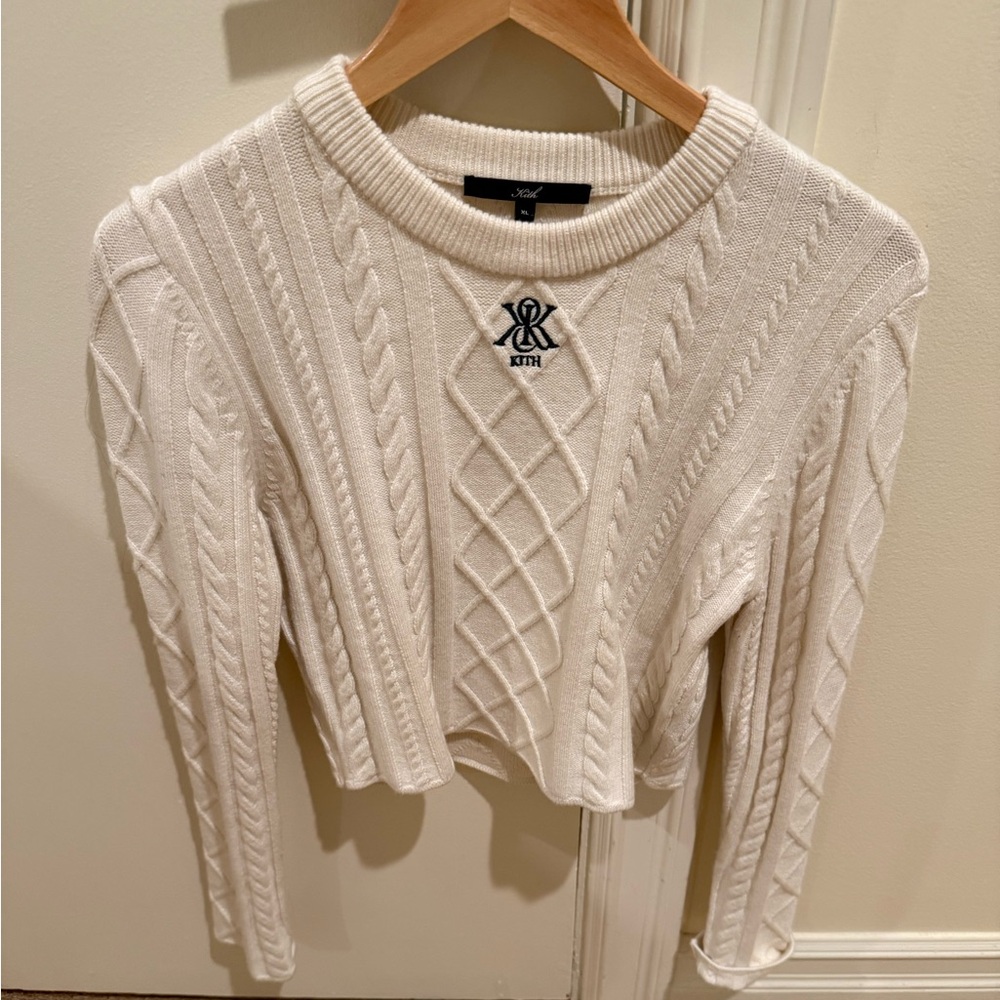 Kith Women Mulberry Cable Knit Crest Long Sleeve